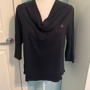 Cowl neck chase 3/4 shirt